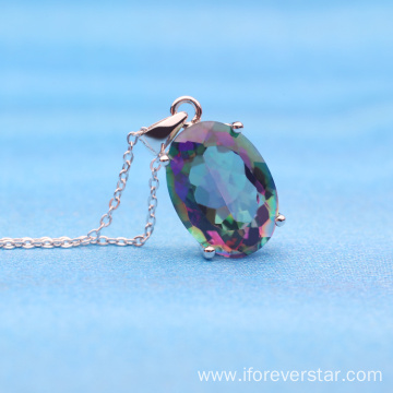 rainbow mystic fire topaz loose gemstone pendant
